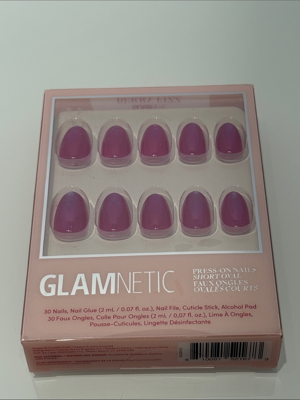 GLAMNETIC Short Oval Press-On Nails — Purple